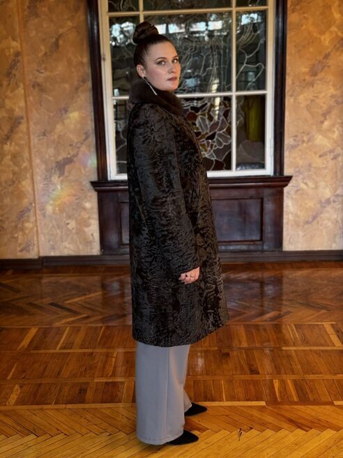 Каракуль К-15 вор ракуш золото 107 см (5)